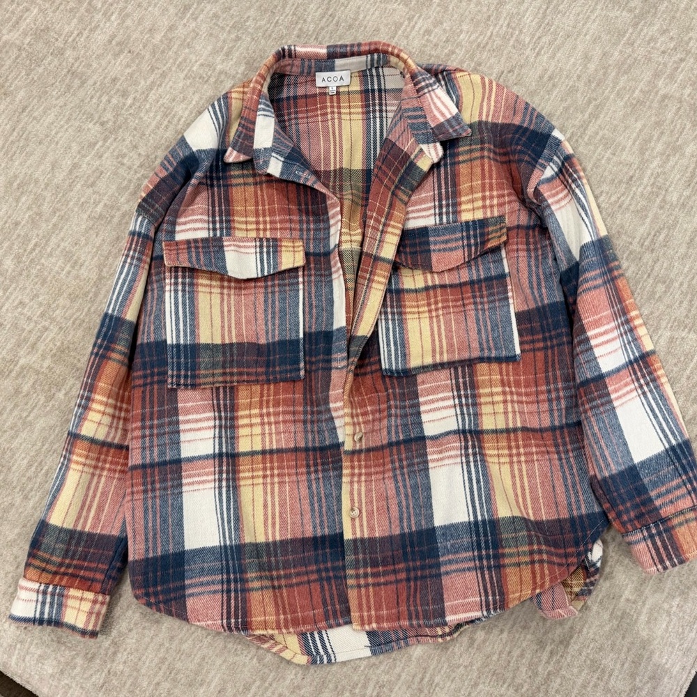 ACOA Women's Plaid Flannel Shirt - Multicolor